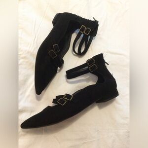 Design Lab Lord & Taylor Black Flats with Buckle Detail 8